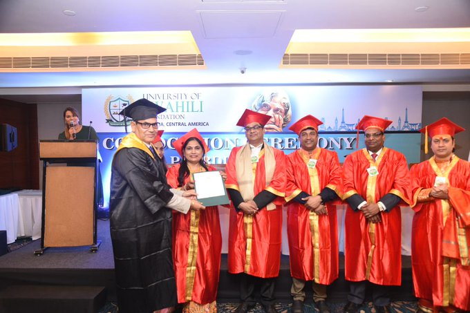 Honorary Doctorate by University of Swahili ,Panama , Central America..